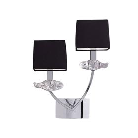 Akira Polished Chrome-Black Wall Lights Mantra Armed Wall Lights Akira Polished Chrome-Black Wall Lights Mantra Armed Wall Lights